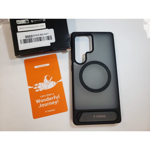 Torras Stand Case For Samsung Galaxy S25 Ultra w kickstand Matte Frost Black - Picture 1 of 11